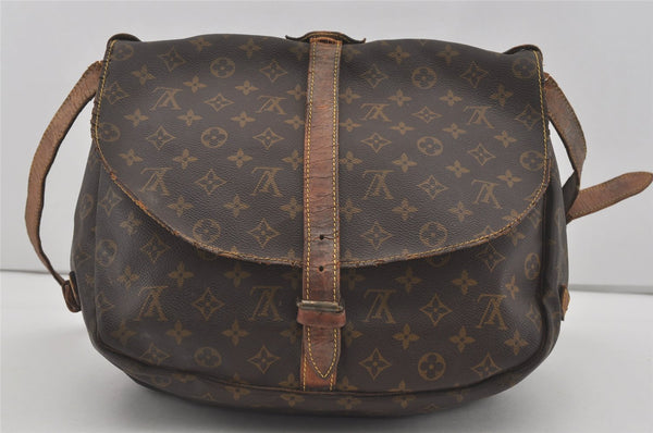 Authentic Louis Vuitton Monogram Saumur 35 Shoulder Cross Bag M42254 Junk 4186I