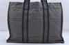 Authentic HERMES Fourre Tout MM Hand Tote Bag Purse Canvas Gray 4187D