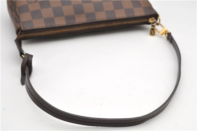 Authentic Louis Vuitton Damier Pochette Accessoires Hand Pouch N41206 LV 4187F