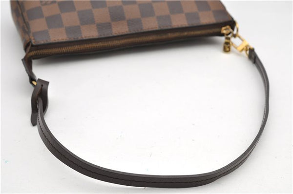 Authentic Louis Vuitton Damier Pochette Accessoires Hand Pouch N41206 LV 4187F