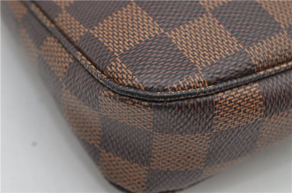 Authentic Louis Vuitton Damier Pochette Accessoires Hand Pouch N41206 LV 4187F