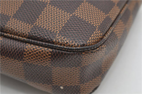 Authentic Louis Vuitton Damier Pochette Accessoires Hand Pouch N41206 LV 4187F