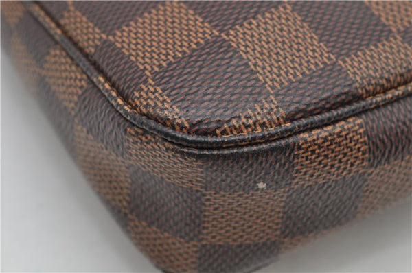 Authentic Louis Vuitton Damier Pochette Accessoires Hand Pouch N41206 LV 4187F