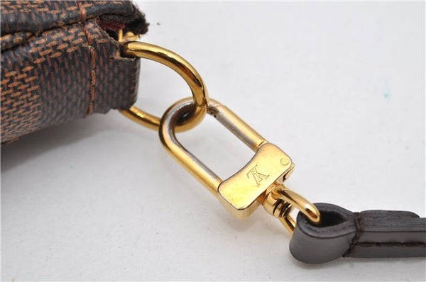 Authentic Louis Vuitton Damier Pochette Accessoires Hand Pouch N41206 LV 4187F