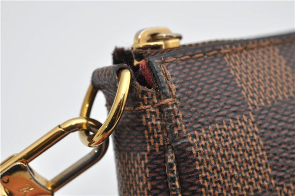 Authentic Louis Vuitton Damier Pochette Accessoires Hand Pouch N41206 LV 4187F
