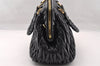 Authentic MIU MIU Vintage Matelasse Leather 2Way Shoulder Hand Bag Black 4187I