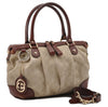 Authentic GUCCI Sukey 2Way Tote Bag GG Canvas Leather 247902 Beige 4188F