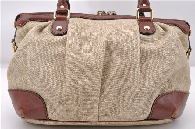Authentic GUCCI Sukey 2Way Tote Bag GG Canvas Leather 247902 Beige 4188F