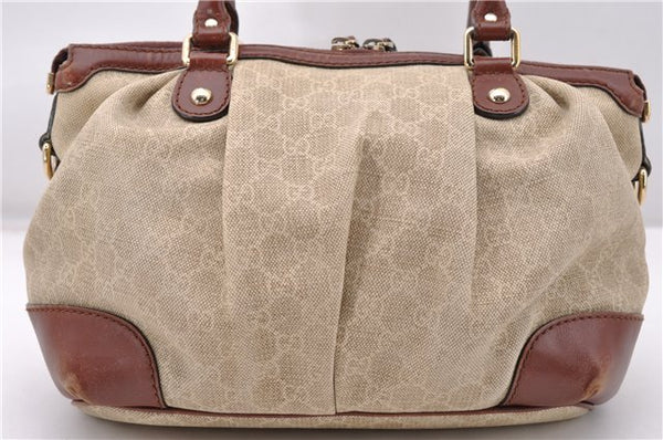 Authentic GUCCI Sukey 2Way Tote Bag GG Canvas Leather 247902 Beige 4188F