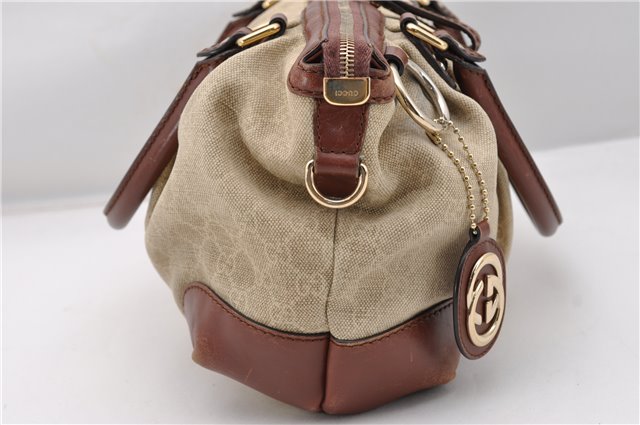 Authentic GUCCI Sukey 2Way Tote Bag GG Canvas Leather 247902 Beige 4188F