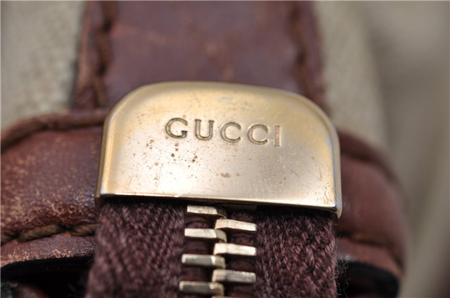 Authentic GUCCI Sukey 2Way Tote Bag GG Canvas Leather 247902 Beige 4188F