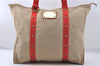 Authentic Louis Vuitton Antigua Cabas GM Tote Bag Beige Red M40032 LV 4189D