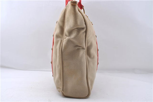 Authentic Louis Vuitton Antigua Cabas GM Tote Bag Beige Red M40032 LV 4189D