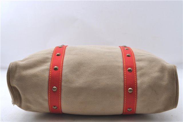 Authentic Louis Vuitton Antigua Cabas GM Tote Bag Beige Red M40032 LV 4189D