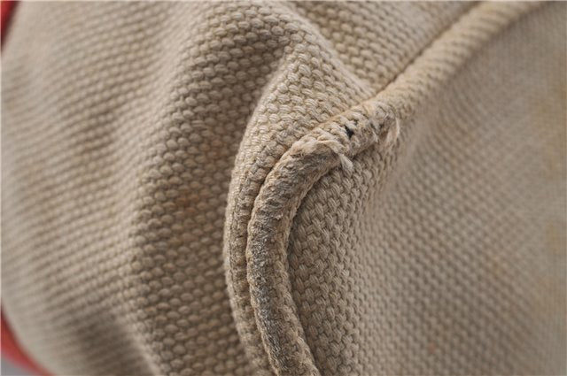 Authentic Louis Vuitton Antigua Cabas GM Tote Bag Beige Red M40032 LV 4189D