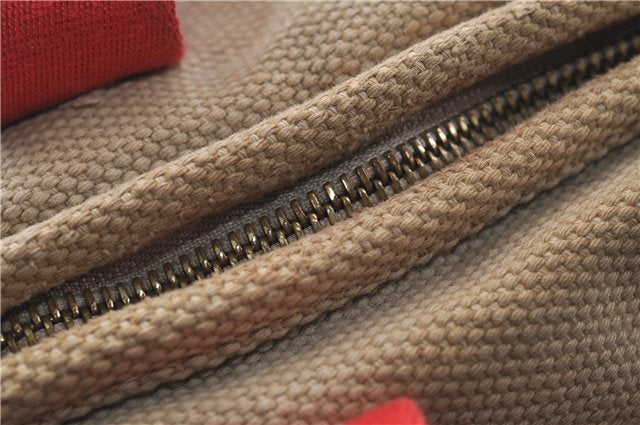 Authentic Louis Vuitton Antigua Cabas GM Tote Bag Beige Red M40032 LV 4189D