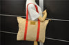 Authentic Louis Vuitton Antigua Cabas GM Tote Bag Beige Red M40032 LV 4189D