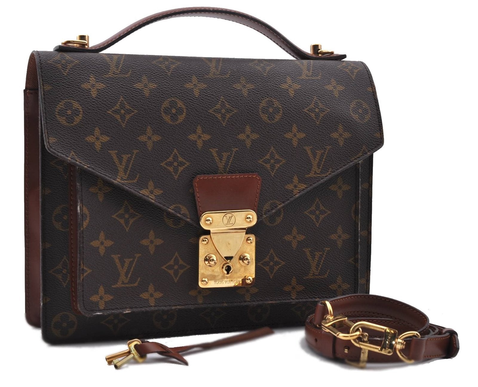 Authentic LOUIS VUITTON Monogram Monceau 2Way Shoulder Hand Bag M51185 LV 4189C
