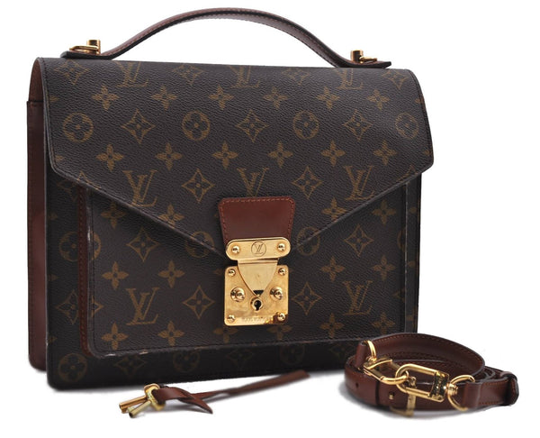 Authentic LOUIS VUITTON Monogram Monceau 2Way Shoulder Hand Bag M51185 LV 4189C