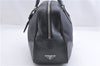 Authentic PRADA Vintage Canvas Leather Shoulder Hand Bag Purse Black 4190F