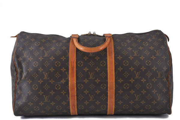 Authentic LOUIS VUITTON Monogram Keepall 55 Boston Bag M41424 LV 4191C