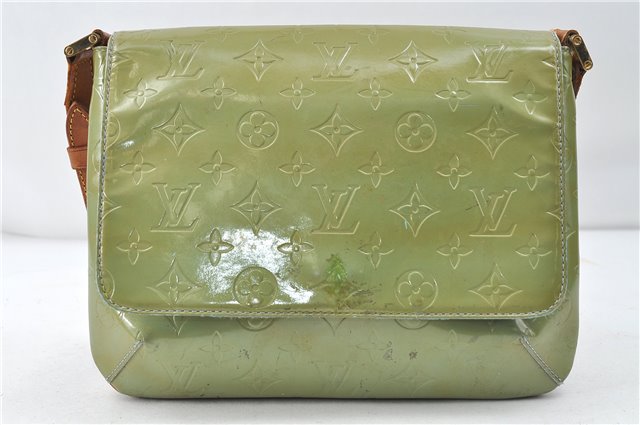 Auth Louis Vuitton Vernis Thompson Street Shoulder Bag Green M91009 LV 4192D