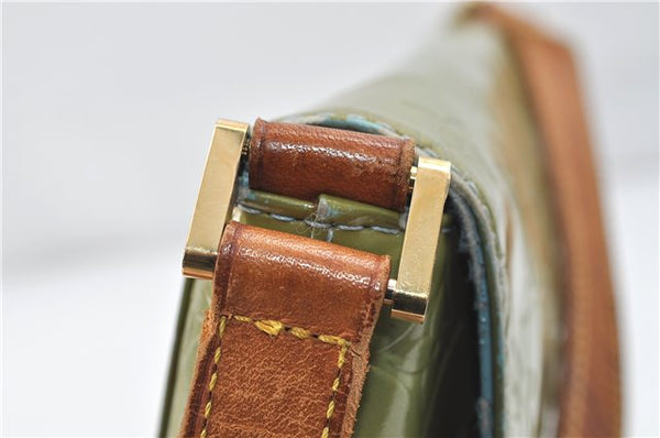 Auth Louis Vuitton Vernis Thompson Street Shoulder Bag Green M91009 LV 4192D