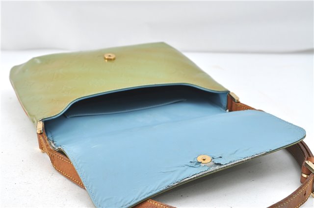 Auth Louis Vuitton Vernis Thompson Street Shoulder Bag Green M91009 LV 4192D