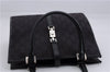 Authentic GUCCI Jackie Hand Bag GG Canvas Leather 0021065 Black Navy 4194E