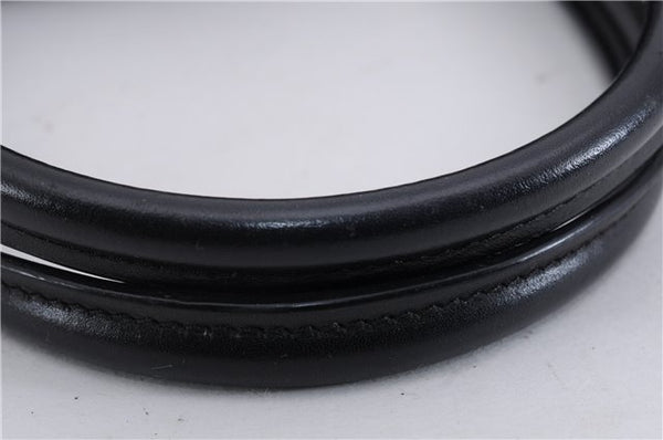 Authentic GUCCI Jackie Hand Bag GG Canvas Leather 0021065 Black Navy 4194E