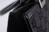 Authentic GUCCI Jackie Hand Bag GG Canvas Leather 0021065 Black Navy 4194E