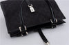 Authentic GUCCI Jackie Hand Bag GG Canvas Leather 0021065 Black Navy 4194E