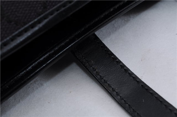 Authentic GUCCI Jackie Hand Bag GG Canvas Leather 0021065 Black Navy 4194E