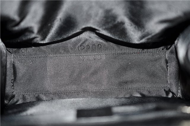 Authentic GUCCI Jackie Hand Bag GG Canvas Leather 0021065 Black Navy 4194E