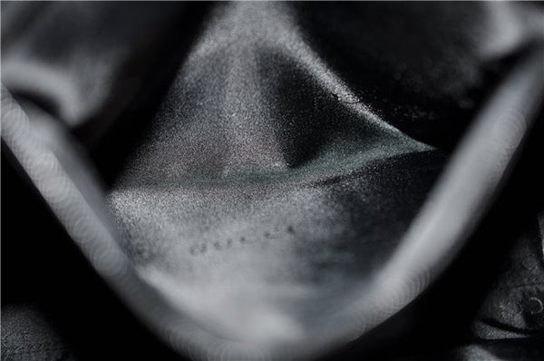 Authentic GUCCI Jackie Hand Bag GG Canvas Leather 0021065 Black Navy 4194E