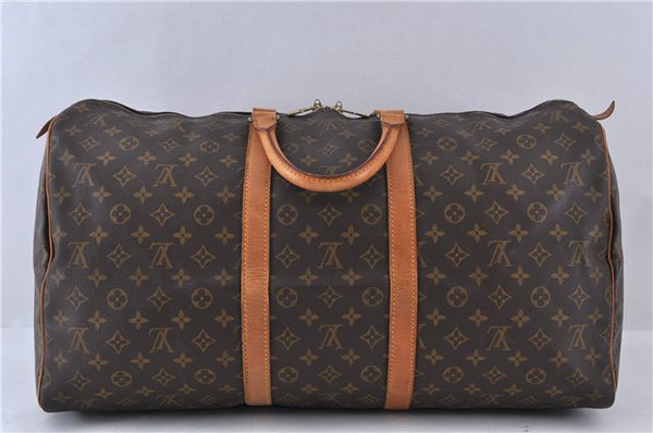 Authentic LOUIS VUITTON Monogram Keepall 55 Boston Bag M41424 LV 4195C