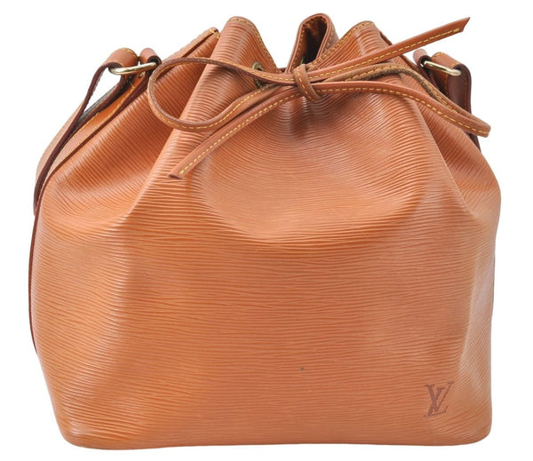 Authentic Louis Vuitton Epi Petit Noe Shoulder Bag Brown M44108 LV 4196D
