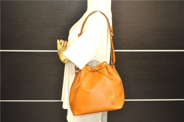 Authentic Louis Vuitton Epi Petit Noe Shoulder Bag Brown M44108 LV 4196D