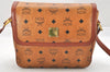 Authentic MCM Visetos Leather Vintage Shoulder Bag Purse Brown Junk 4198I