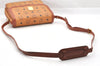 Authentic MCM Visetos Leather Vintage Shoulder Bag Purse Brown Junk 4198I