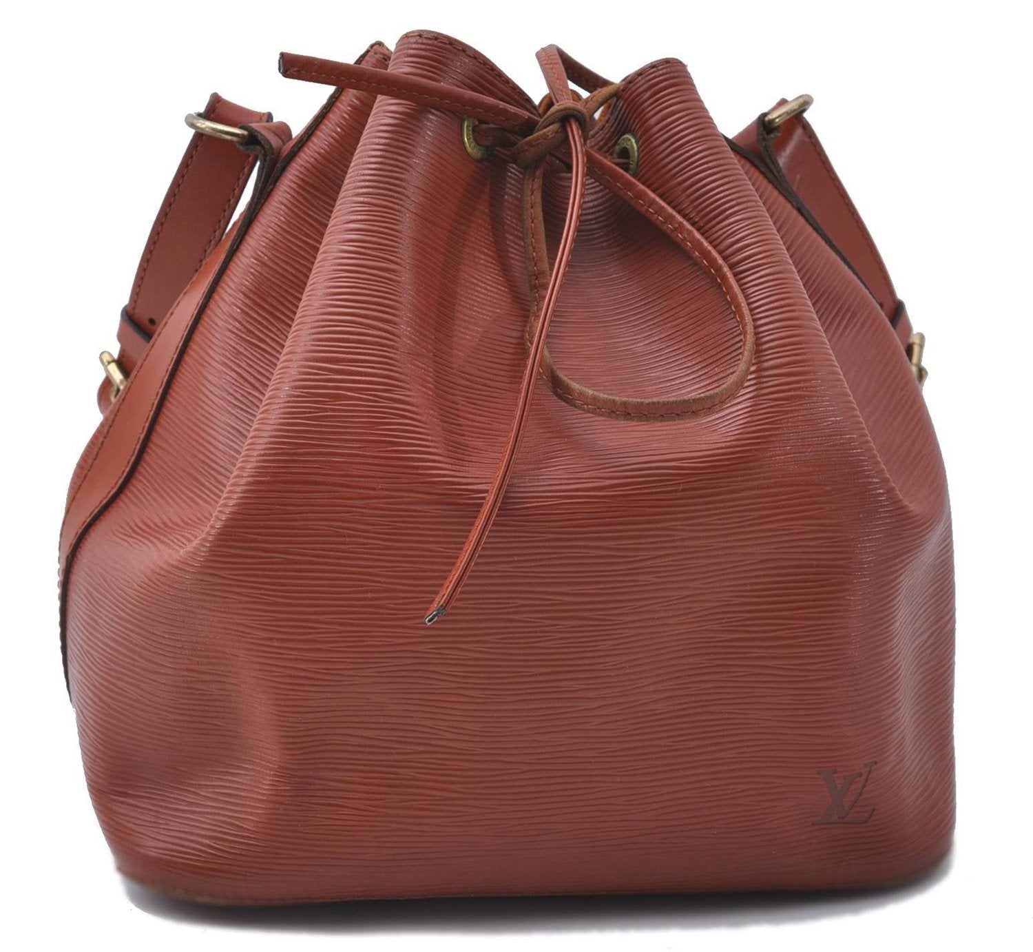 Authentic Louis Vuitton Epi Petit Noe Shoulder Bag Brown M44108 LV 4201D