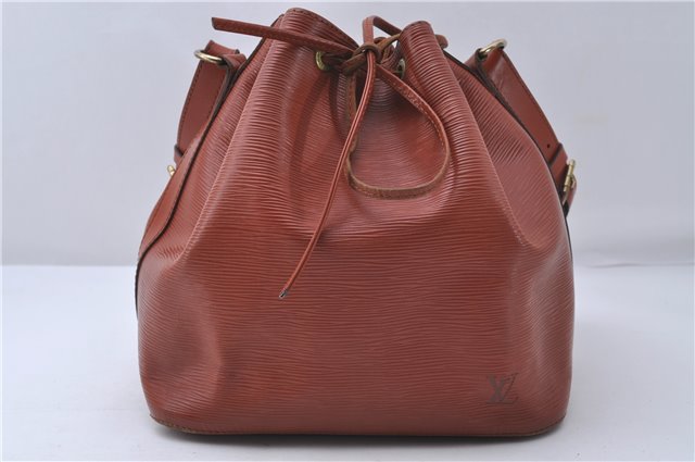 Authentic Louis Vuitton Epi Petit Noe Shoulder Bag Brown M44108 LV 4201D