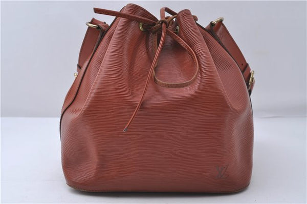 Authentic Louis Vuitton Epi Petit Noe Shoulder Bag Brown M44108 LV 4201D
