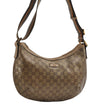 Authentic GUCCI GG Crystal Shoulder Cross Body Bag PVC Leather 181092 Gold 4201I
