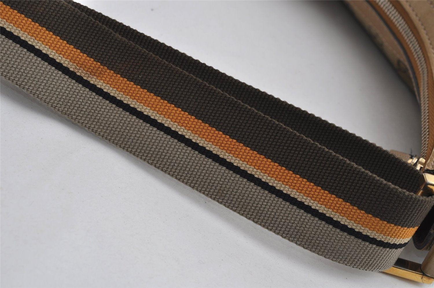 Authentic GUCCI GG Crystal Shoulder Cross Body Bag PVC Leather 181092 Gold 4201I