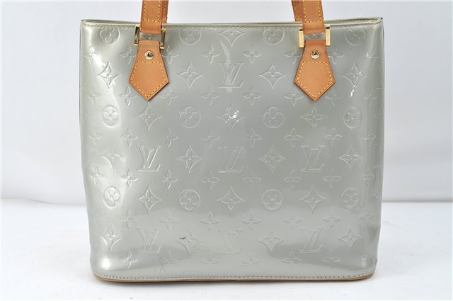 Authentic Louis Vuitton Vernis Houston Shoulder Bag M91053 Light Green LV 4202D