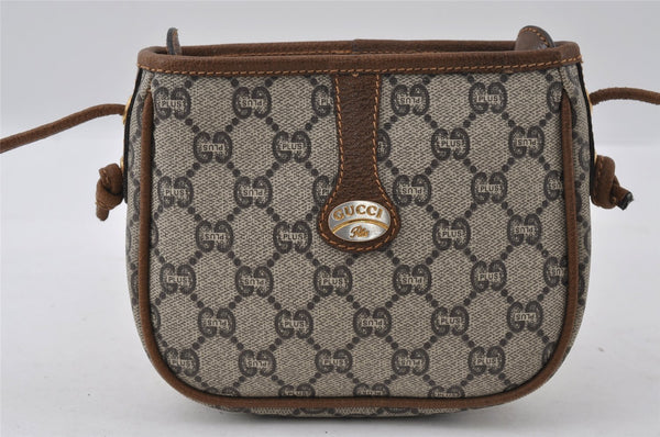 Authentic GUCCI GG Plus Shoulder Cross Body Bag Purse PVC Leather Brown 4202I
