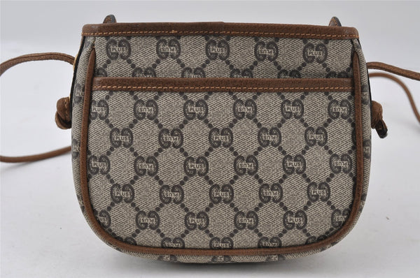 Authentic GUCCI GG Plus Shoulder Cross Body Bag Purse PVC Leather Brown 4202I