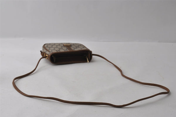 Authentic GUCCI GG Plus Shoulder Cross Body Bag Purse PVC Leather Brown 4202I