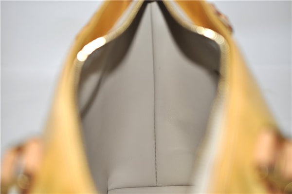 Authentic Louis Vuitton Vernis Houston Shoulder Hand Bag Yellow M91055 LV 4203D